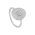 Anello punk vintage in argento con trama a spirale e design metallico circolare - US 6 / Argento
