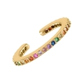Minimalistischer 18k vergoldeter Ohrmanschette mit bunten Zirkonia Steinen für Damen - Gold (Einzelstück)