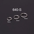 Drei Größen silberne Edelstahl Creolen mit Zirkonia 6mm 8mm 10mm im minimalistischen Stil - 6mm / Silber