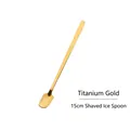 Cucchiaio da gelato in acciaio inossidabile oro titanio con manico lungo 15 cm - Cucchiaio Quadrato 15cm / Oro Titanio