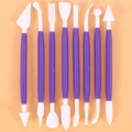 8-piece purple and white plastic clay modeling tool set for DIY sculpting and carving - OPP Bag / 8-Head Sculpting Pen / Purple