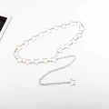 Elegant silver star chain belt for women, minimalist metal waist link for dresses - Silver Star Chain Belt