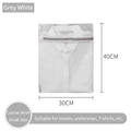 Small grey-white mesh laundry bag 30x40cm with zipper for shirts and towels - 70g Grey White Coarse Mesh Small (30*40cm)