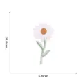 Detailed size chart showing 10.0cm height and 5.0cm width of daisy embroidered patch - Daisy with Leaf 10cm