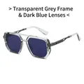 Modern pilot sunglasses with transparent grey frame and dark blue lenses in a top view - Transparent Grey Frame Black Blue Lens