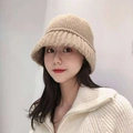 Sombrero de pescador de punto en color caqui cálido para mujer colección otoño invierno - Talla única / Caqui