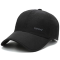 Gorra de béisbol de malla negra para hombre con tejido transpirable y logo sport - Talla única / Negro