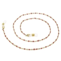 Golden mask and glasses chain with red beads, featuring silicone loops and lobster clasps - Gold Red Beaded Style (650*2mmKSC071-Z)