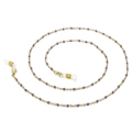 Golden mask chain and eyewear strap with purple beads and white silicone loops - Gold Purple Beaded Style (650*2mmKSC074-Z)