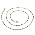 Golden mask chain with dark green beads and silicone loops for glasses and masks - Gold Dark Green Beaded Style (650*2mmKSC075-Z)