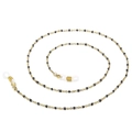 Golden link chain eyewear strap with black beads and silicone non-slip loops - Gold Black Beaded Style (650*2mmKSC076-Z)