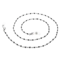 Silver metal glasses chain with black beads and transparent rubber loops - Silver Black Beaded Style (650*2mmKSC077-Z)