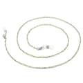 Fashionable silver metal eyewear chain with vibrant neon green beads and silicone loops - Silver Lime Green Beaded Style (650*2mmKSC083-Z)