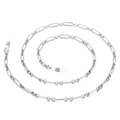 Silver rectangular link eyeglass chain in stainless steel with silicone loops - 650*4mm / Silver Rectangular Link (KSC096-Z)