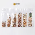 Stras dorados de fondo plano para uñas en bolsa de 6 rejillas, tallas SS4-SS16 - SS4-SS16(6 Rejillas) / Dorado