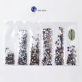 Nail art rhinestones set in blue flame color gradients from SS4 to SS16 sizes - SS4-SS16(6 Grids) / Blue Flame