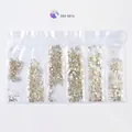 Cristales aurora AB para uñas con fondo plano en bolsa de 6 rejillas tallas SS4-SS16 - SS4-SS16(6 Rejillas) / Circonio AB