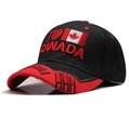 Cappellino da baseball nero e rosso con ricamo foglia d'acero Canada e lettere - Nero 02 (Contrasto Nero e Rosso)