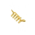 Minimalist multi-layer snake ear cuff in 18k gold finish with textured scale pattern - Gold