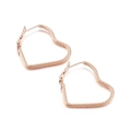 Twisted rope texture heart earrings in elegant rose gold finish for women - Rose Gold Style (KE99958-KFC)
