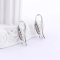 Silver earring hooks with cubic zirconia inlay for DIY handmade jewelry crafts - Streamlined Rhinestone Style (Silver)