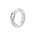 Close-up of a silver polished spring ring clasp for DIY jewelry necklace making - Small Round / Silver