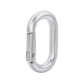 Close-up of polished silver oval spring clasp for DIY jewelry necklace making - Rectangle / Silver