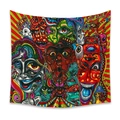 Colorful psychedelic bohemian tapestry with Follow Me text for room wall decor - GT111600-FOLLOW ME