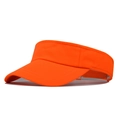 Detailed view of a bright orange cotton sun visor hat for outdoor activities and beach use - Adult(56-60cm) / Orange