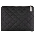Pink checkered 15pcs makeup brush set with rose gold wood handles and quilted black bag - PU Black Lattice Empty Bag