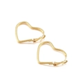 Aros de corazón dorados a la moda con elegante textura en espiral sobre fondo blanco - Dorado (KE100111-KFC) / 33mm