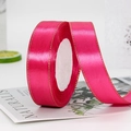 Rose red satin ribbon with gold edge for gift wrapping and birthday cake boxes - One Roll 22 Meters Long / Rose Red
