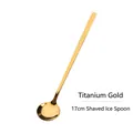 Cucchiaio da dessert in acciaio inox oro titanio da 17cm con manico lungo per mix - Cucchiaio Tondo 17cm / Oro Titanio