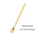 Cucchiaio per smoothie in acciaio inox oro titanio con manico lungo 17cm e testa quadra - Cucchiaio Quadrato 17cm / Oro Titanio