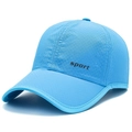 Light blue breathable mesh baseball cap for men with sport logo on the side - One Size / Sky Blue