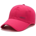 Quick-dry rose red mesh baseball cap with sport embroidery and breathable fabric - One Size / Rose Red