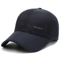 Gorra de béisbol de malla transpirable azul marino para hombre con estampado lateral deportivo - Talla única / Azul Marino