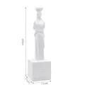 Modern white goddess statue bookend with classical bust design and square base - Robinson Goddess of Truth