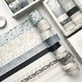 Set van 12 washi-tapes met geometrische marmerpatronen voor creatieve DIY-knutselprojecten - Geometric