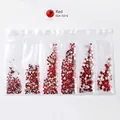Vibrant red nail art rhinestones set in various sizes from SS4 to SS16 for DIY manicures - SS4-SS16(6 Grids) / Red