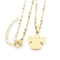 Minimalistische gouden roestvrijstalen engel hanger ketting met letter C gravure - Letter C (KN196915-K)
