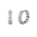 Orecchini a cerchio stella geometrici lusso in argento S925 con zirconi scintillanti - Argento