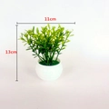 Artificial desk plant with green leaves and white flowers in 13cm white pot - Little Rice Grain