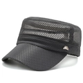 Berretto cadet estivo in mesh grigio scuro da uomo con tessuto traspirante e fibbia metallica - Regolabile / grigio scuro