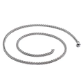 Silberne Edelstahl Weizenkette Halskette für Herren mit Karabinerverschluss auf Weiß - 45cm / Stil B (KN115786-Z) / 3mm