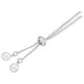 Verstellbarer 18 Karat vergoldeter Kettenverbinder mit weißen Perlen für DIY Armbänder - Weißgold