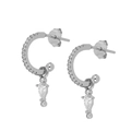 Orecchini a goccia in argento S925 con pendente in cristallo a forma di pera elegante - Argento