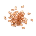 Transparent amber orange rectangle glass beads with double holes for DIY jewelry - Orange (Medium)