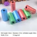 Biodegradable pet waste bags in red, blue, and green, 15 bags per roll - 15 Count/Roll / Single Roll (Random Color)