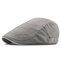 Béret gris avec empiècement en mesh respirant en coton et boucle en métal latérale - Kaki